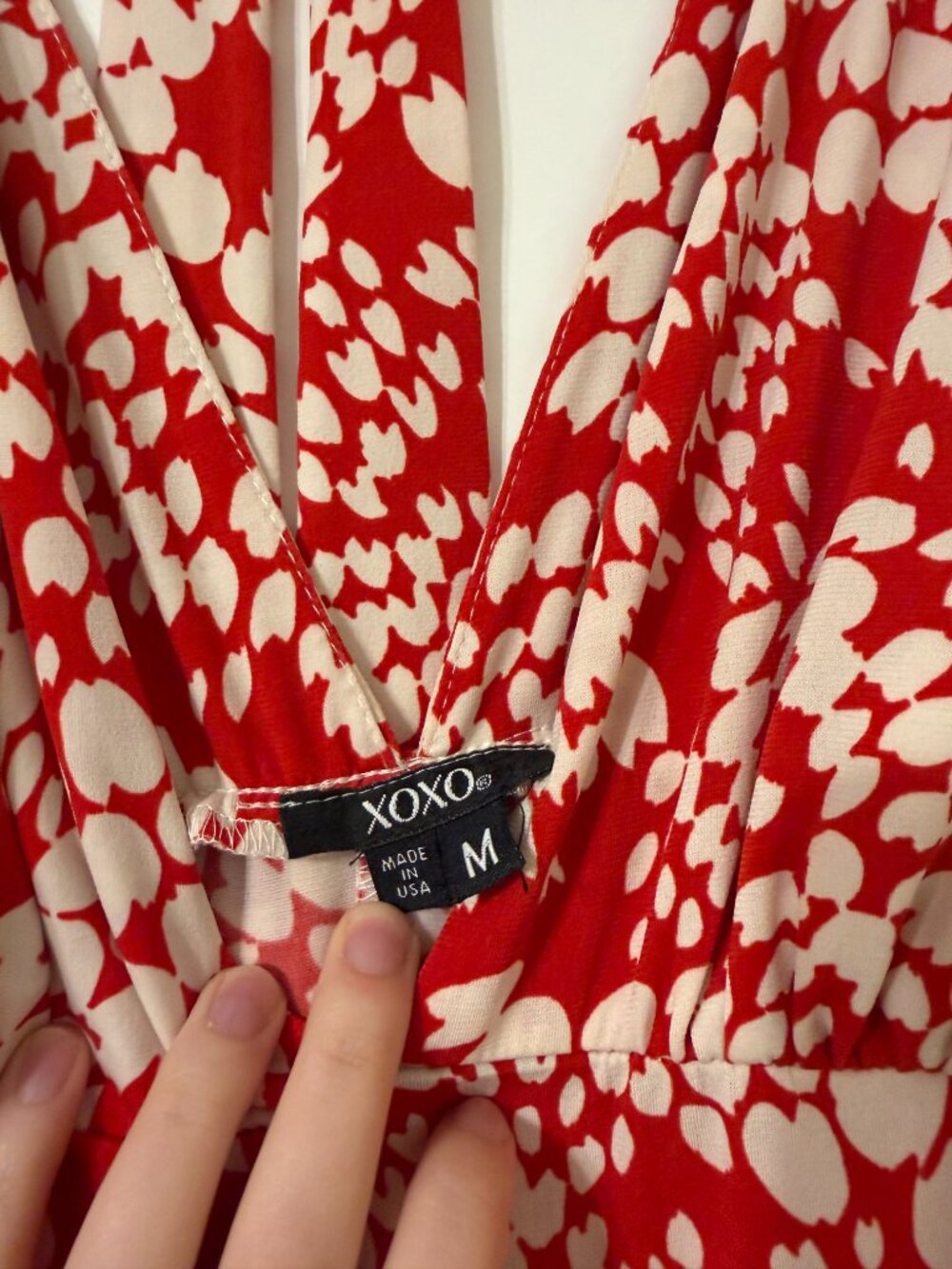 XOXO Women's Red and White Dress - Picture 2 of 7